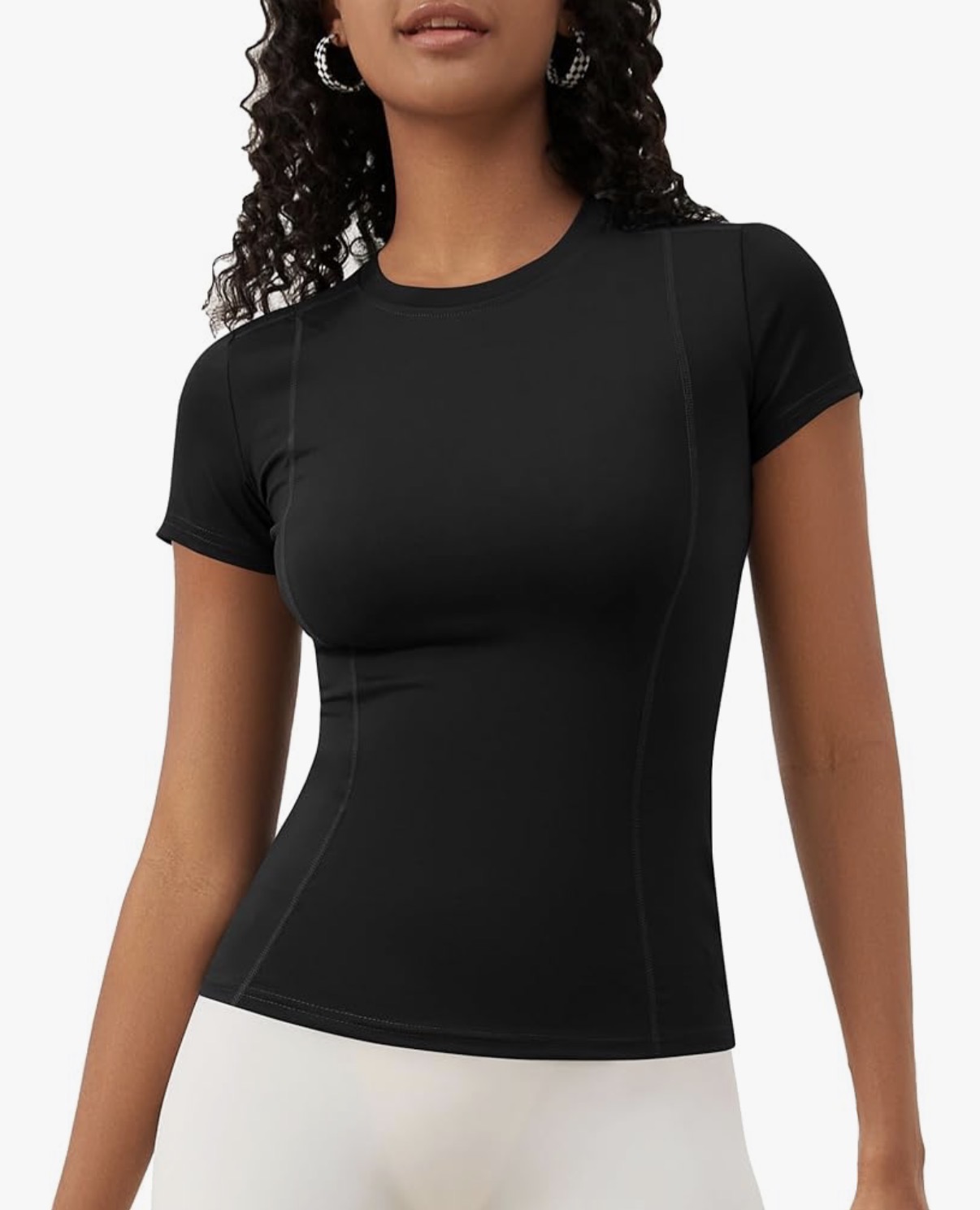 Black Short Sleeve Compression Top (name included)