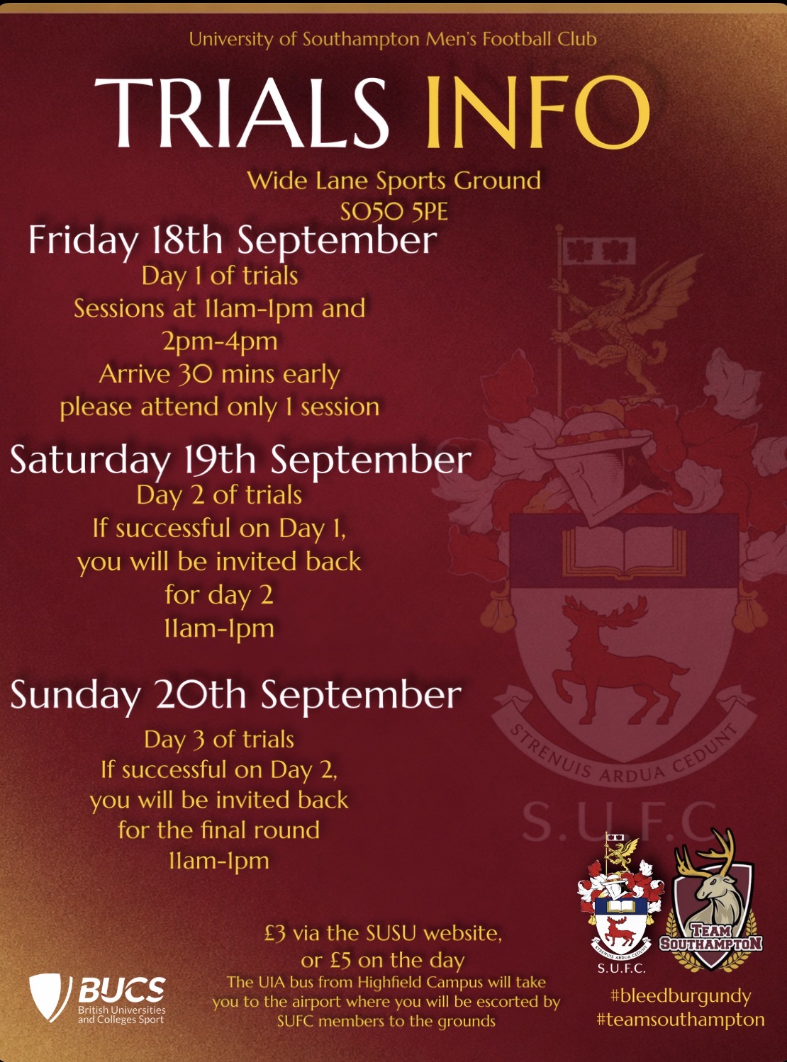 SUFC Football Trials 26-27